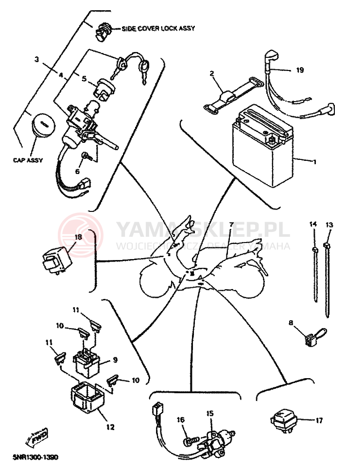 Schemat "układ elektryczny" do Yamaha MAJESTY