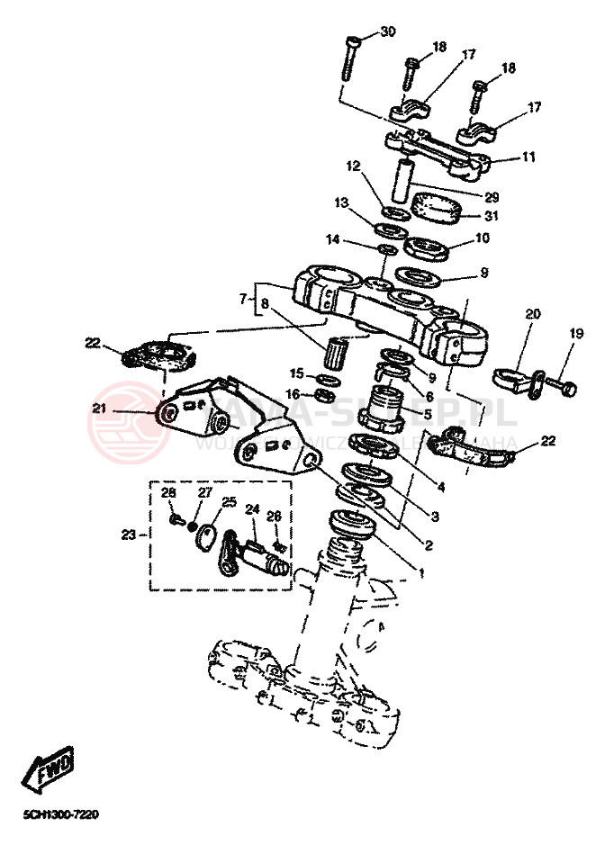 Schemat "Półki zawieszenia" do Yamaha TT600R