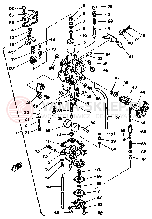 Schemat "Gaźnik" do Yamaha XT250