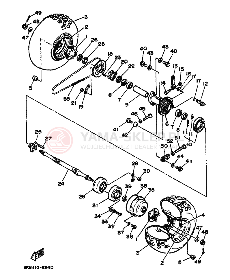Schemat "Koło tył" do Yamaha BREEZE