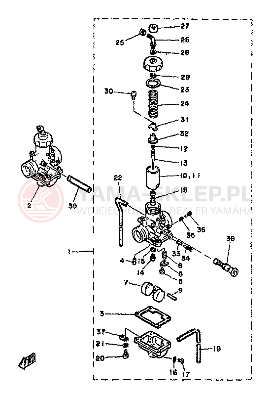 Schemat "Gaźnik" do Yamaha RD350LC