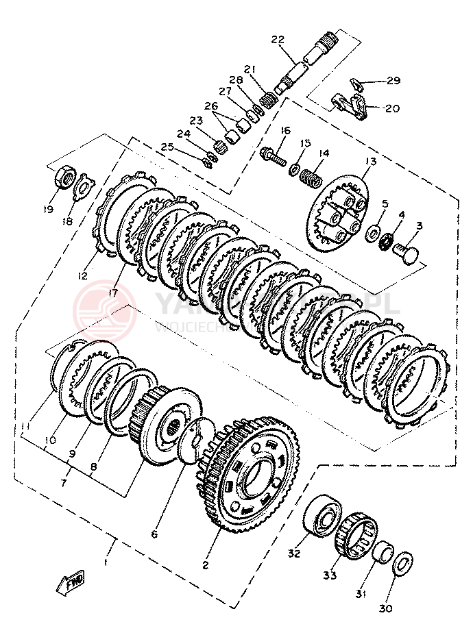 Schemat "sprzęgło" do Yamaha XJ650