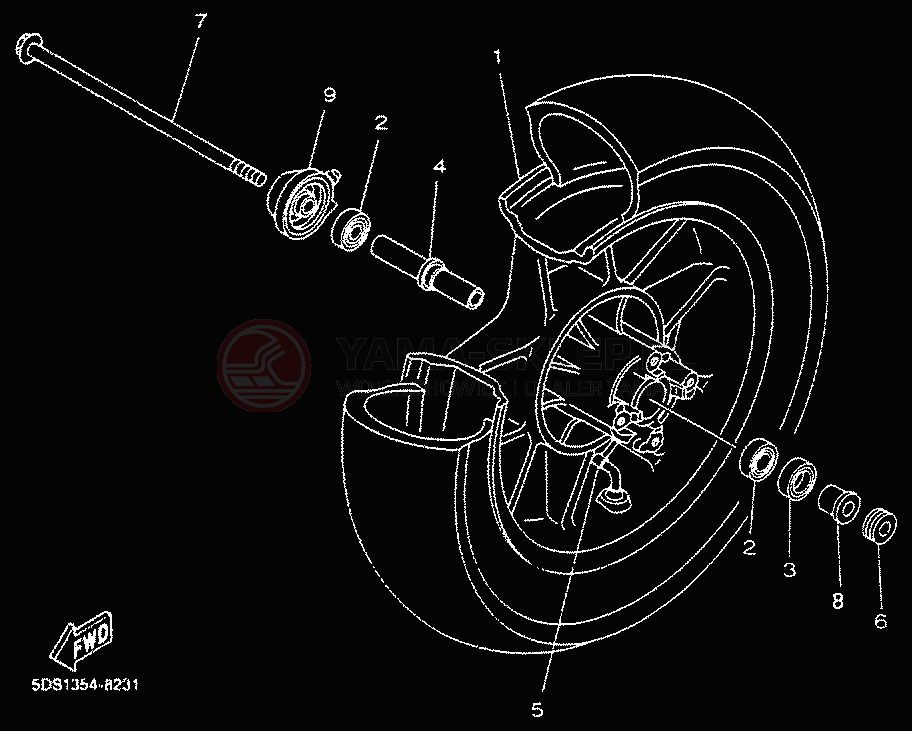 Schemat "Koło przód" do Yamaha MAJESTY