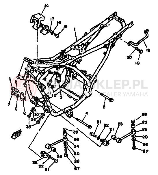 Schemat "rama" do Yamaha RD250LC