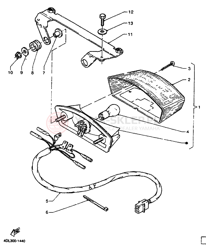 Schemat "lampa tył" do Yamaha TZR125