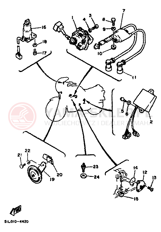 Schemat "układ elektryczny" do Yamaha RD350LC