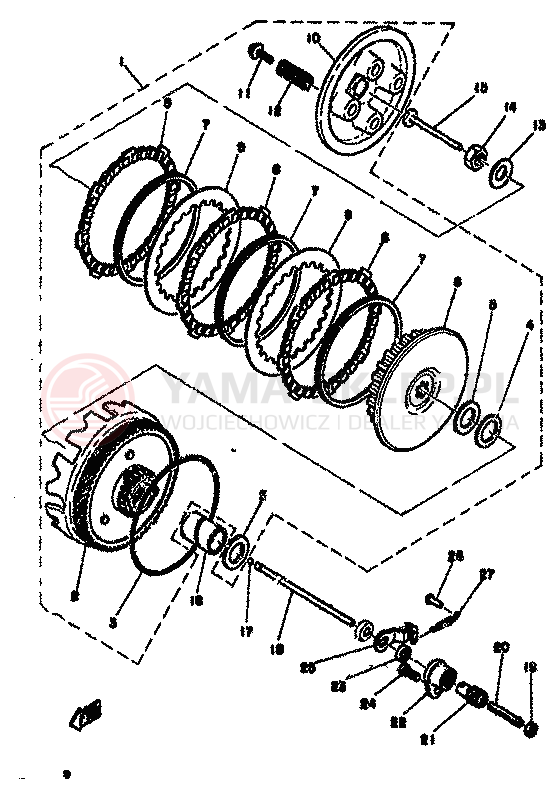 Schemat "sprzęgło" do Yamaha YZ125X