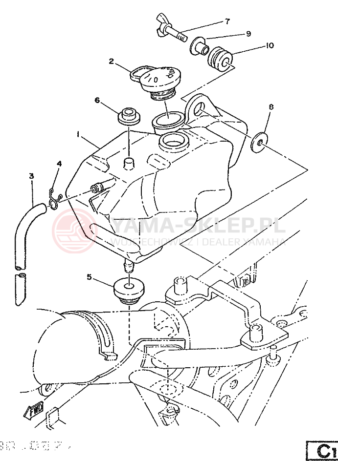 Schemat "ZBIORNIK OLEJU" do Yamaha DT125-MX