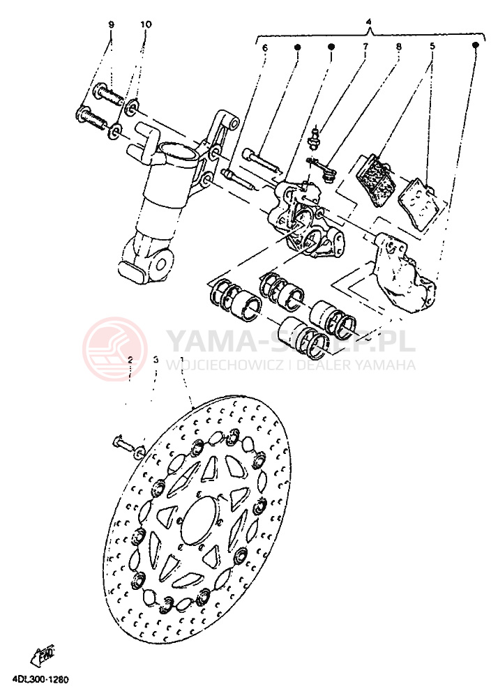 Schemat "Koło przód" do Yamaha TZR125