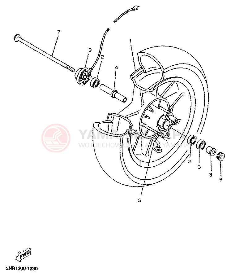 Schemat "Koło przód" do Yamaha MAJESTY