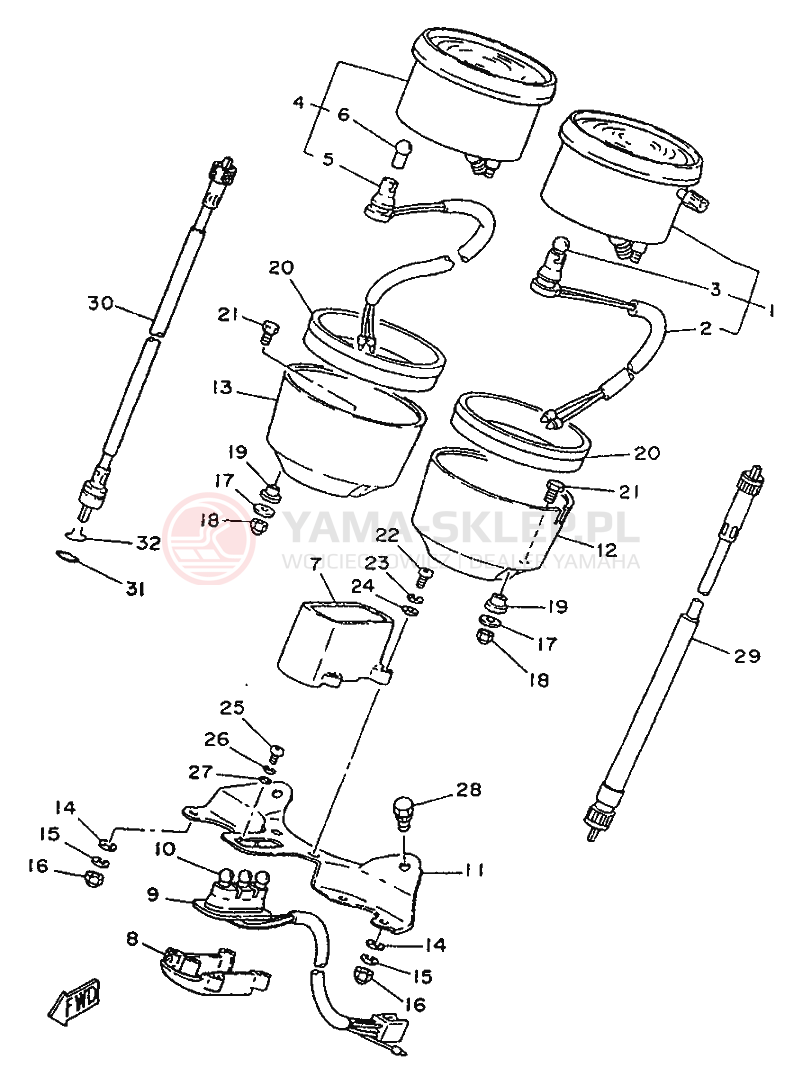 Schemat "Panel licznika" do Yamaha SR250SP