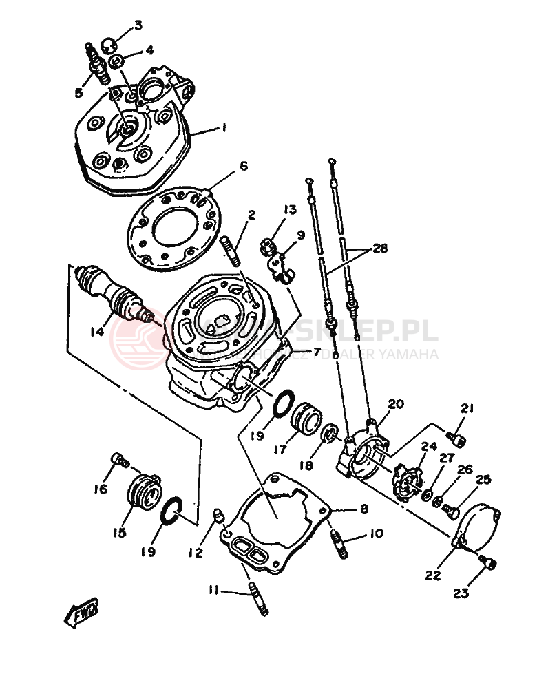Schemat "cylinder" do Yamaha TZR125
