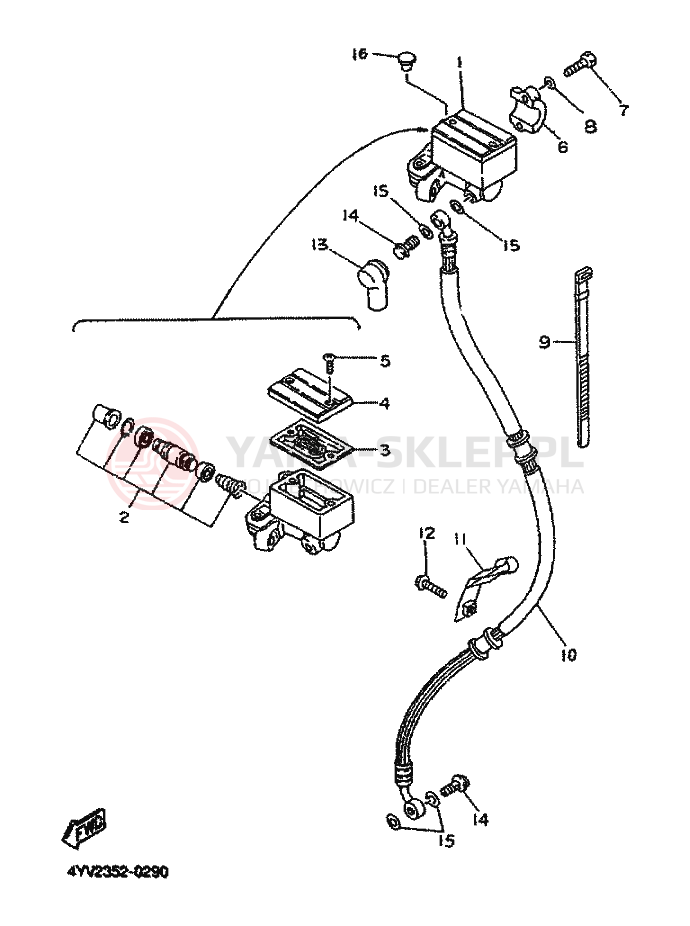Schemat "Pompa hamulcowa przednia" do Yamaha TZR50R