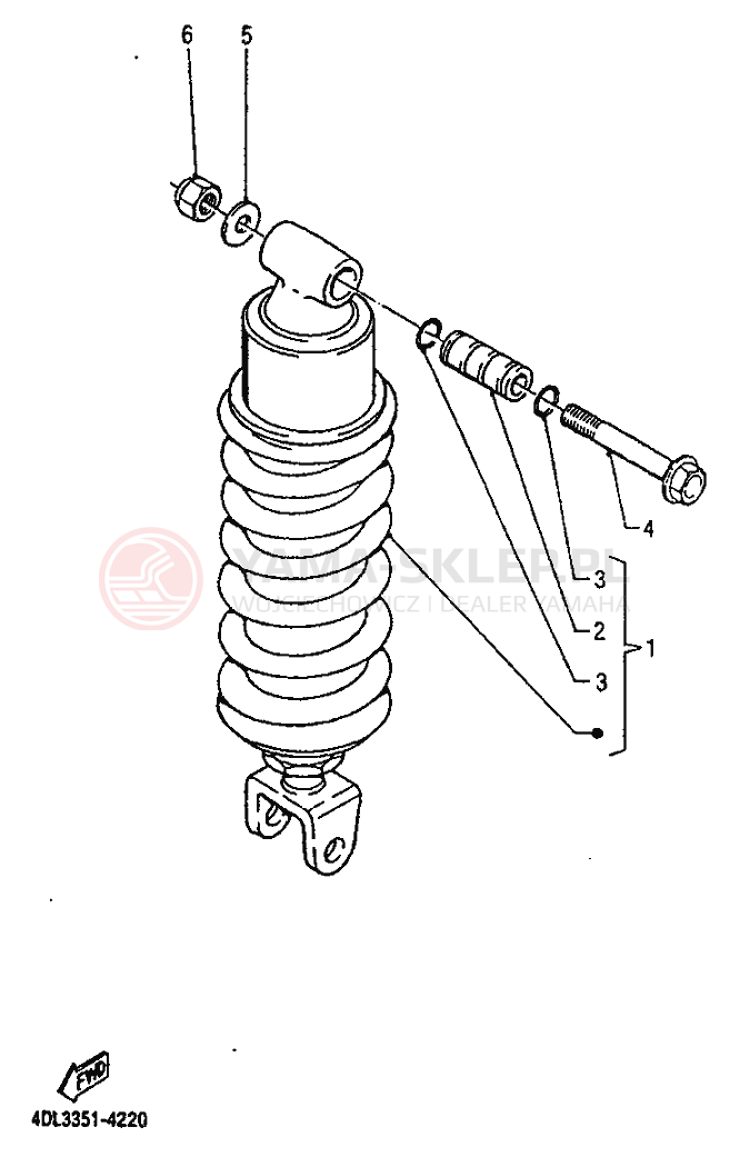 Schemat "zawieszenie tył" do Yamaha TZR125