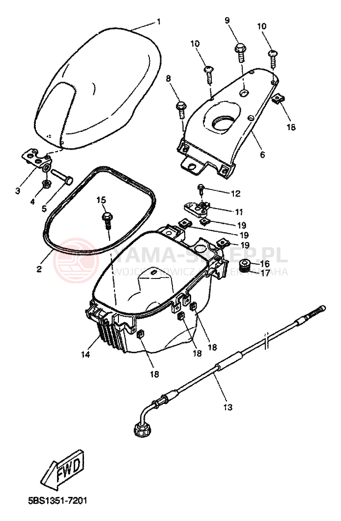 Schemat "SIEDZENIE I NOSIDŁO" do Yamaha AEROX