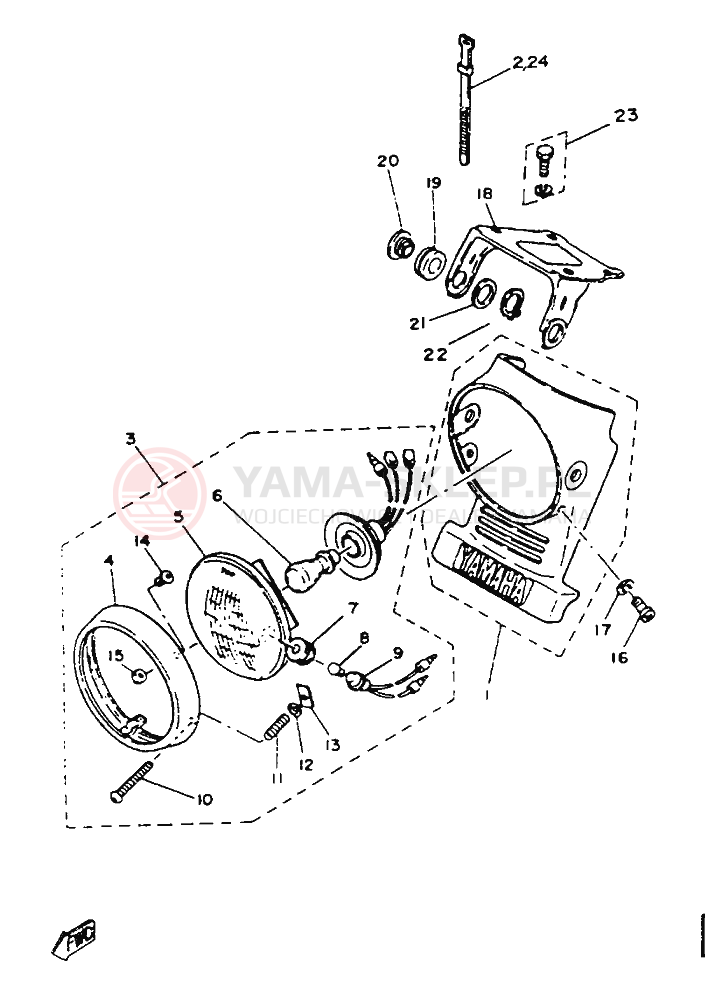 Schemat "Lampa przód" do Yamaha SR125