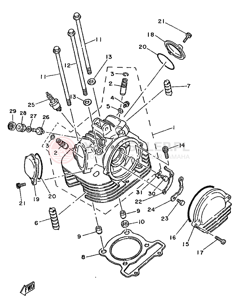 Schemat "głowica" do Yamaha SR250SP
