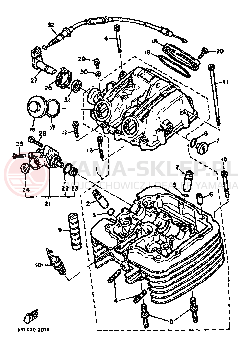 Schemat "głowica" do Yamaha XT550
