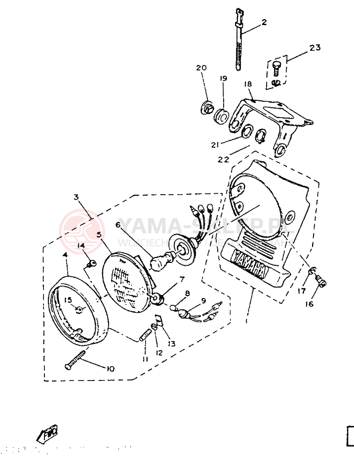 Schemat "Lampa przód" do Yamaha SR125
