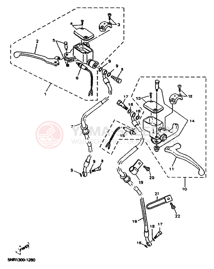 Schemat "CYLINDER MASTER" do Yamaha MAJESTY