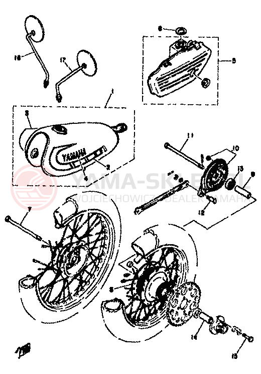 Schemat "zbiornik paliwa" do Yamaha TY50