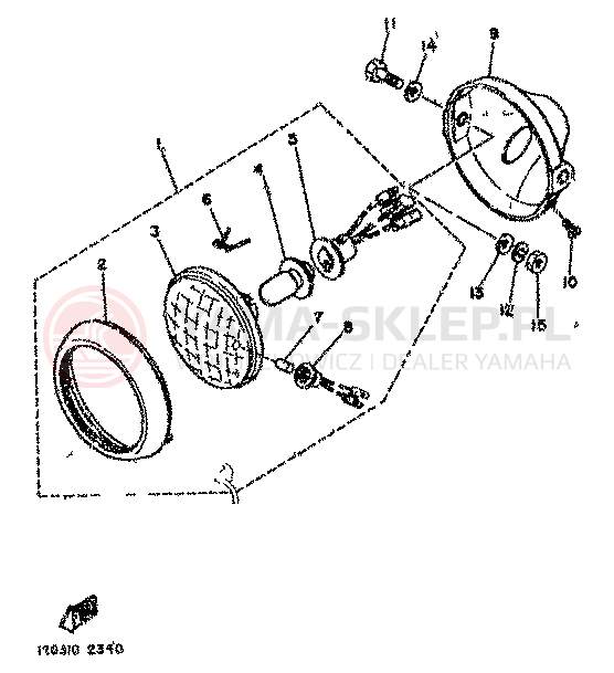 Schemat "Lampa przód" do Yamaha RD80