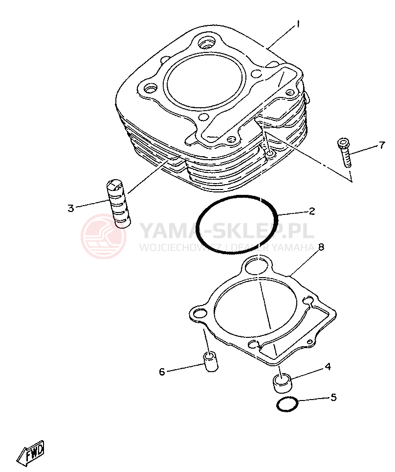 Schemat "cylinder" do Yamaha SR250SP