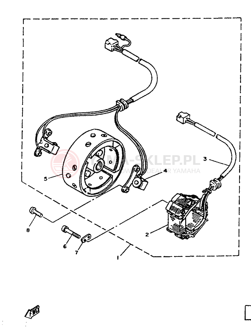 Schemat "alternator" do Yamaha SR125