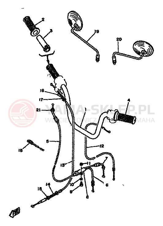 Schemat "kierownica i osprzęt" do Yamaha TZ125H