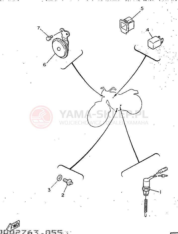 Schemat "układ elektryczny" do Yamaha SR250