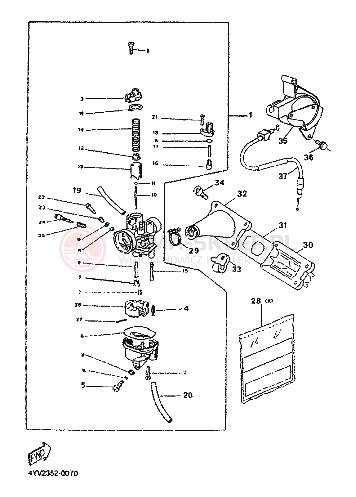 Schemat "Gaźnik" do Yamaha TZR50R
