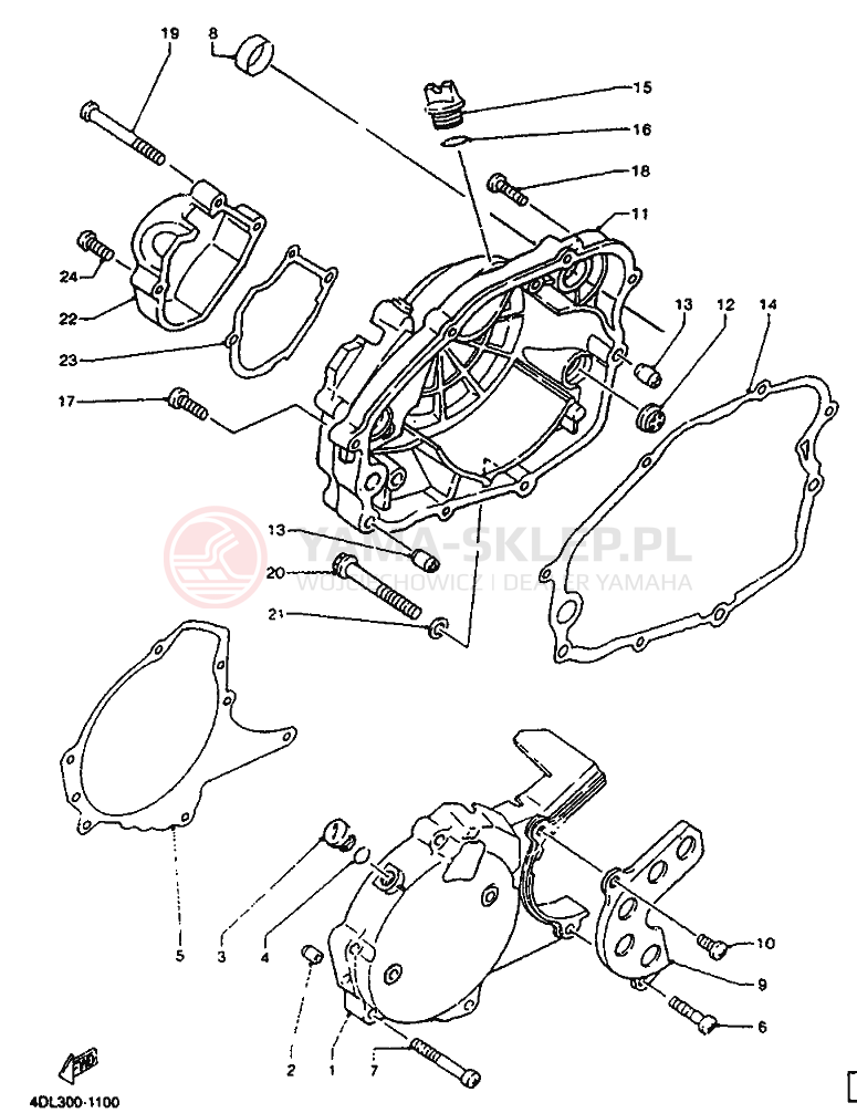 Schemat "Pokrywa silnika" do Yamaha TZR125