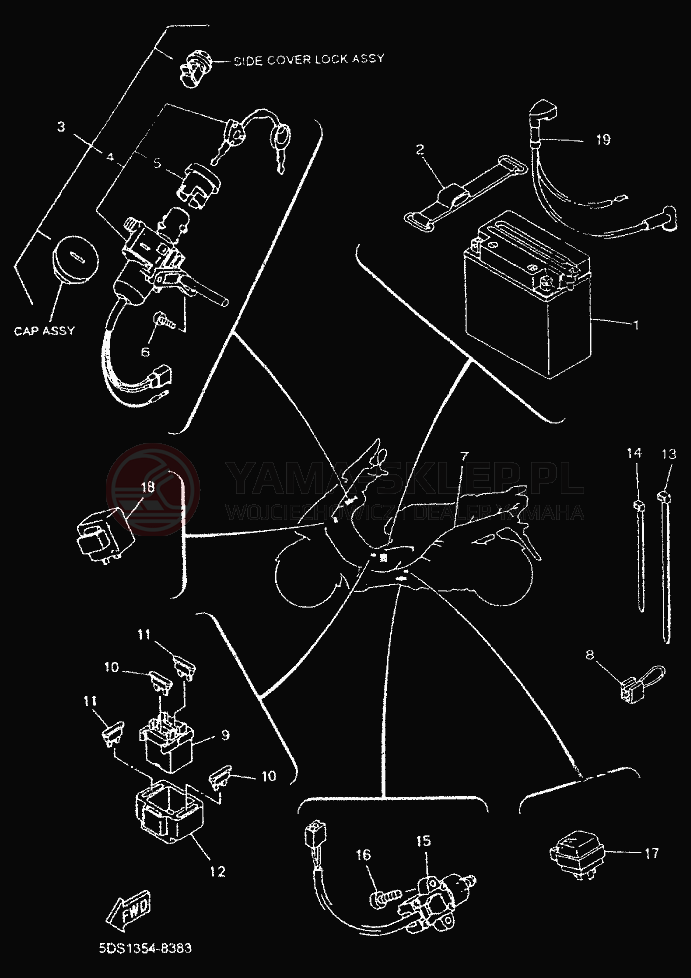 Schemat "układ elektryczny" do Yamaha MAJESTY