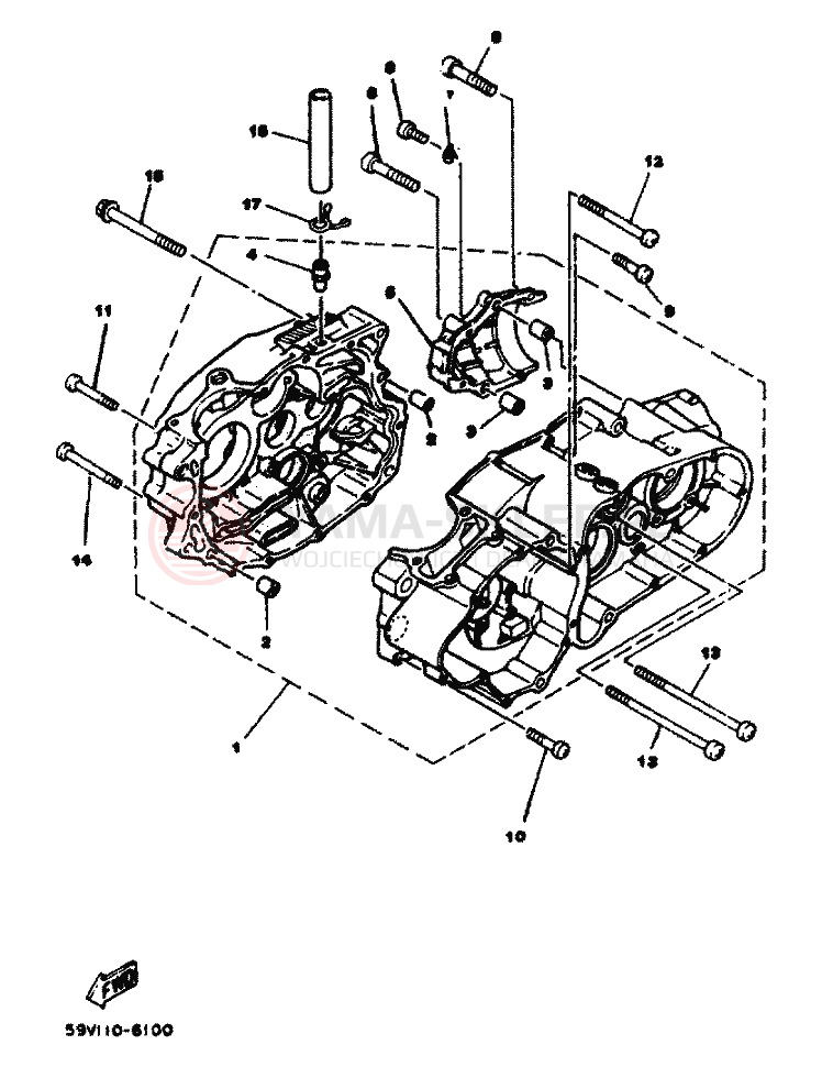 Schemat "Pokrywa silnika" do Yamaha YFM225N
