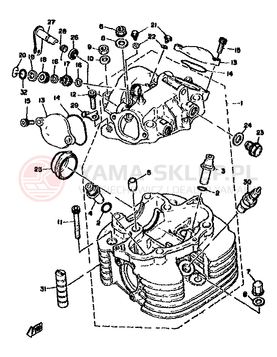 Schemat "głowica" do Yamaha XT500