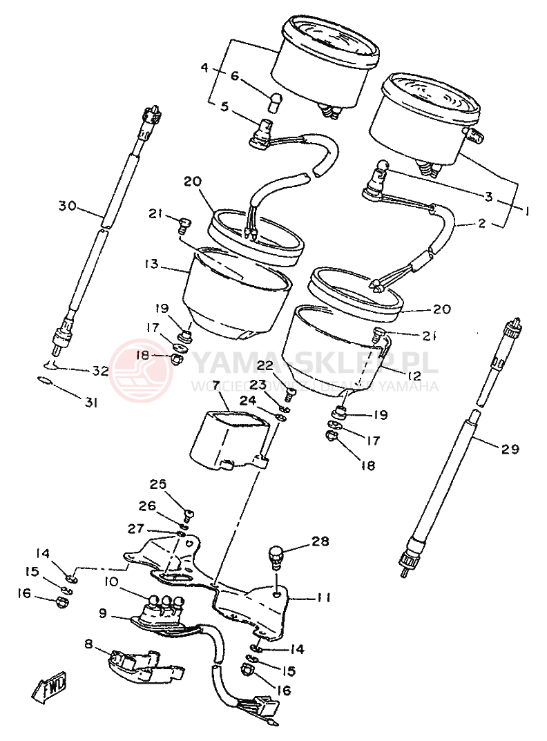 Schemat "licznik" do Yamaha SR250