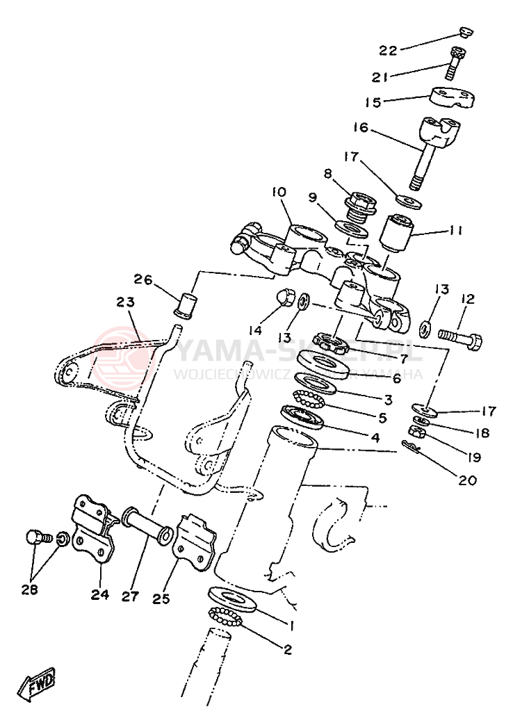 Schemat "Półki zawieszenia" do Yamaha SR250SP