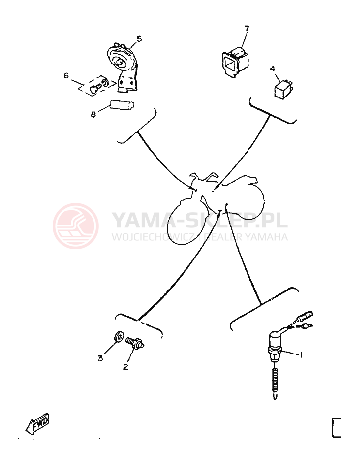 Schemat "układ elektryczny" do Yamaha SR125