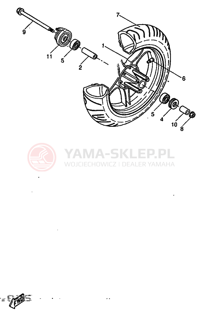 Schemat "Koło przód" do Yamaha YQ50