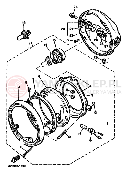 Schemat "Lampa przód" do Yamaha XJ550