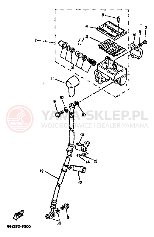Schemat "Pompa hamulcowa przednia" do Yamaha RD80