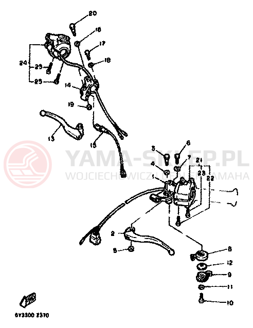 Schemat "Kierownica i osprzęt" do Yamaha XT550