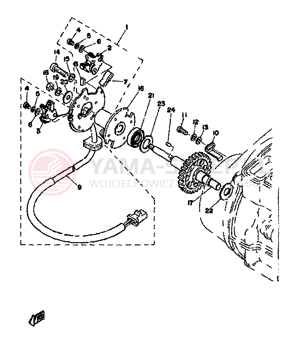 Schemat "Dźwignia zmiany biegów" do Yamaha XS500