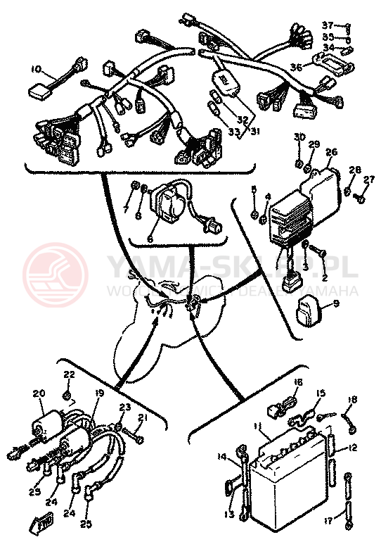 Schemat "układ elektryczny" do Yamaha XJ650