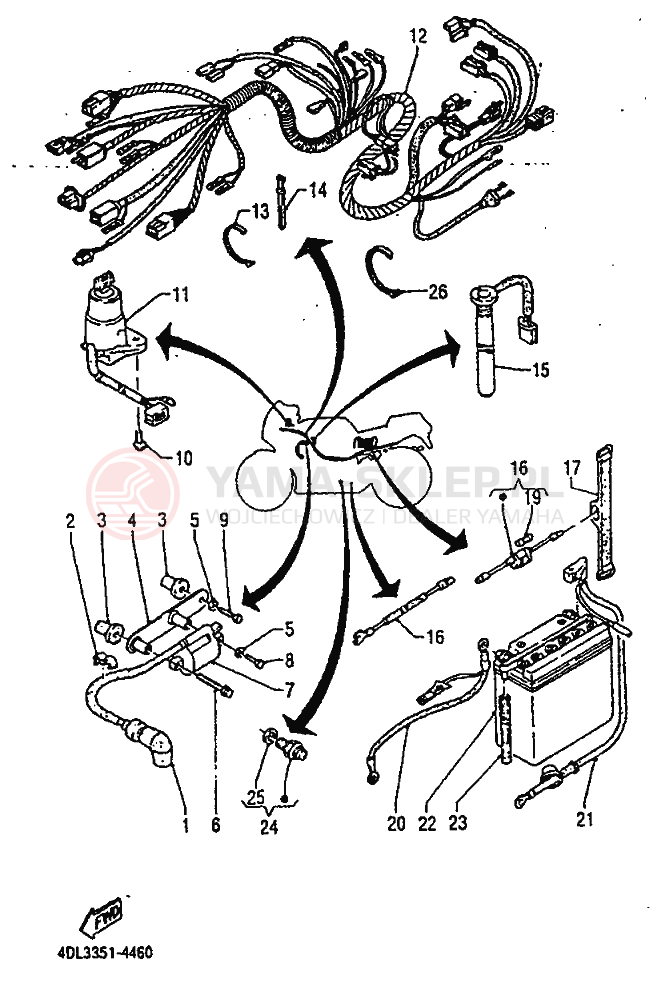 Schemat "układ elektryczny" do Yamaha TZR125