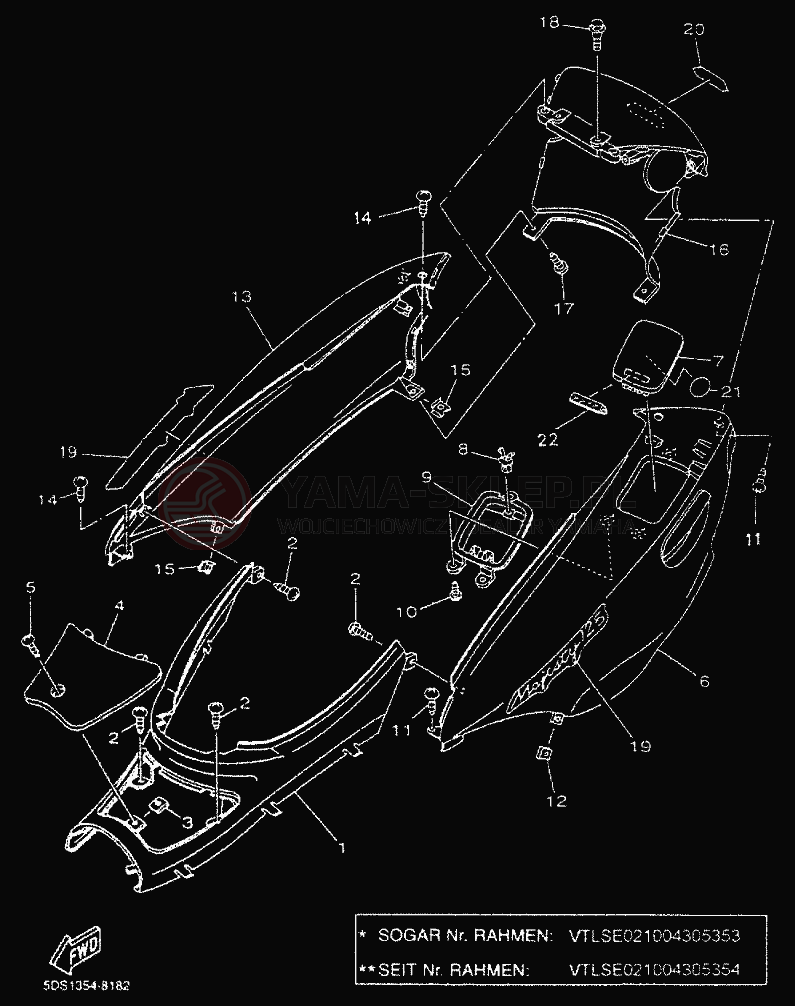 Schemat "Pokrywa boczna" do Yamaha MAJESTY