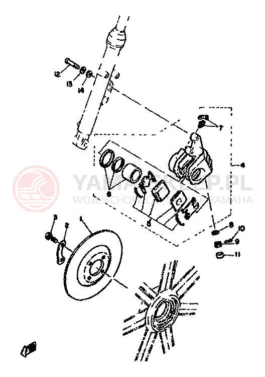 Schemat "HAMULEC" do Yamaha RD50M