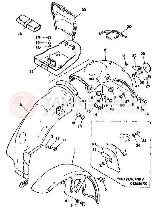 Schemat "błotnik" do Yamaha XS250