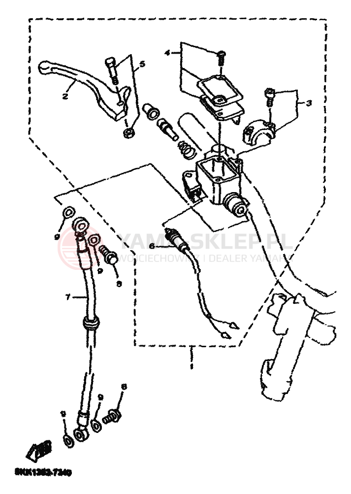 Schemat "Pompa hamulcowa przednia" do Yamaha NEOS