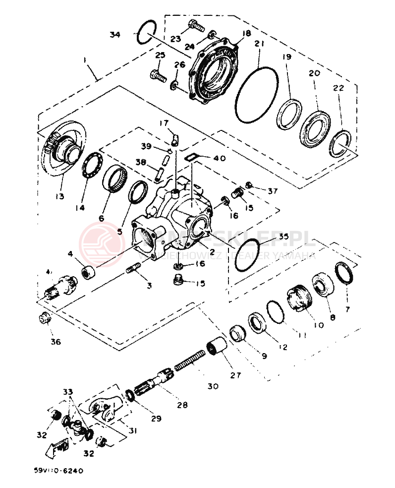 Schemat "Wał napędowy" do Yamaha YFM225N